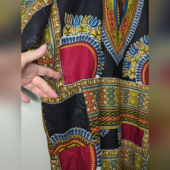 Beautiful Ankara Dashiki Shirt Great Colors NWOT Cotton Size L - Picture 4 of 12